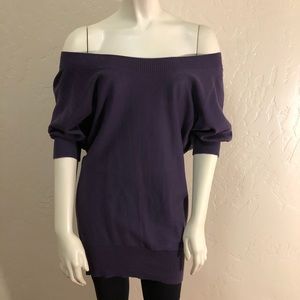 Rubbish 3/4 sleeve off the shoulder sweater